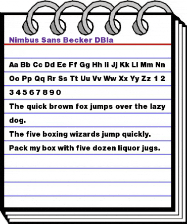 Nimbus Sans Becker DBla Regular animated font preview