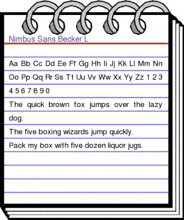 Nimbus Sans Becker L Regular animated font preview Nimbus Sans Becker L Regular animated font preview