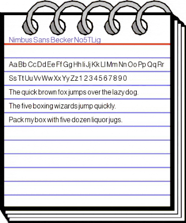Nimbus Sans Becker No5TLig Regular animated font preview