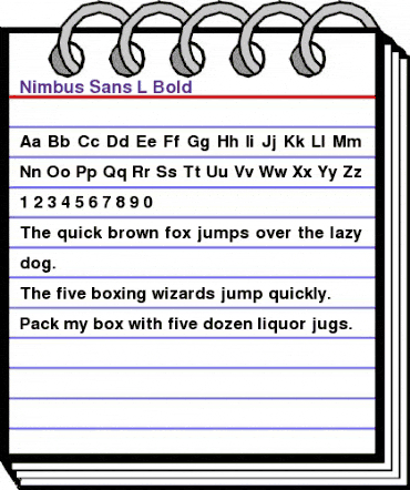Nimbus Sans L Bold animated font preview
