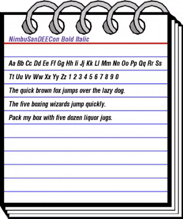 NimbuSanDEECon Bold Italic animated font preview NimbuSanDEECon Bold Italic animated font preview