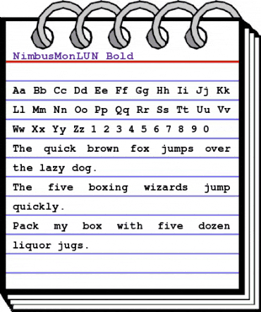 NimbusMonLUN Bold animated font preview NimbusMonLUN Bold animated font preview