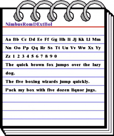 NimbusRomDExtBol Regular animated font preview NimbusRomDExtBol Regular animated font preview