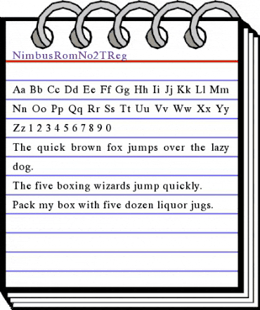 NimbusRomNo2TReg Regular animated font preview