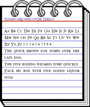 NimbusRomNo9DCDReg Regular animated font preview