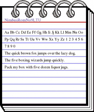 NimbusRomNo9LTU Regular animated font preview