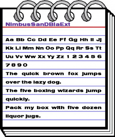 NimbusSanDBlaExt Regular animated font preview