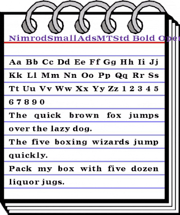 Nimrod Small Ads MT Std Bold animated font preview