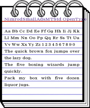 Nimrod Small Ads MT Std Regular animated font preview