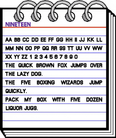 Nineteen Regular animated font preview