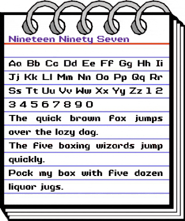 Nineteen Ninety Seven Regular animated font preview