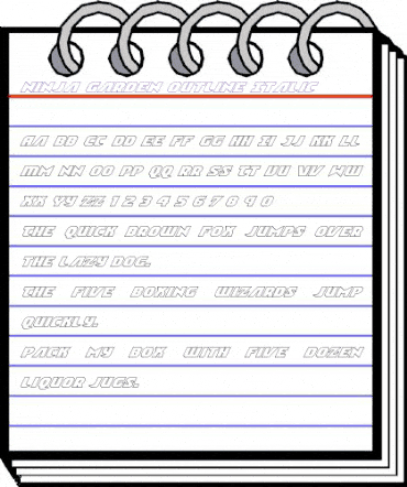 Ninja Garden Outline Italic Outline Italic animated font preview