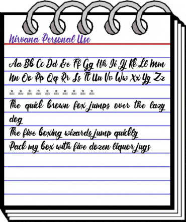 Nirvana Regular animated font preview