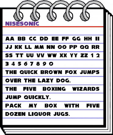 NiseSonic Regular animated font preview NiseSonic Regular animated font preview