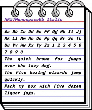 NK57 Monospace ExtraBold Italic animated font preview NK57 Monospace ExtraBold Italic animated font preview