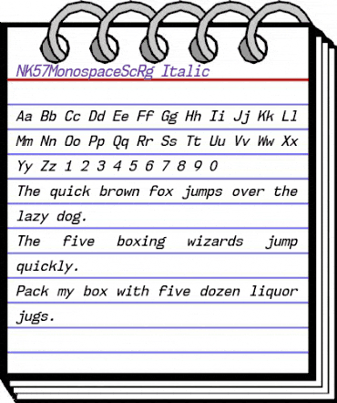 NK57 Monospace Semi-Condensed Italic animated font preview