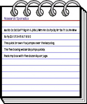 Noasarck Sporadico Regular animated font preview