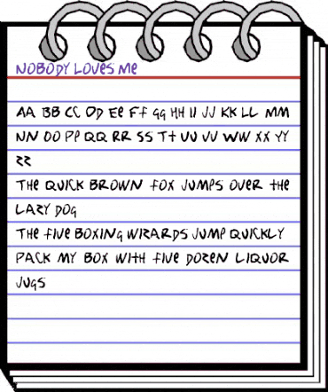 Nobody Loves Me Regular animated font preview