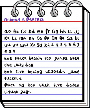 Nobody's Perfect Regular animated font preview