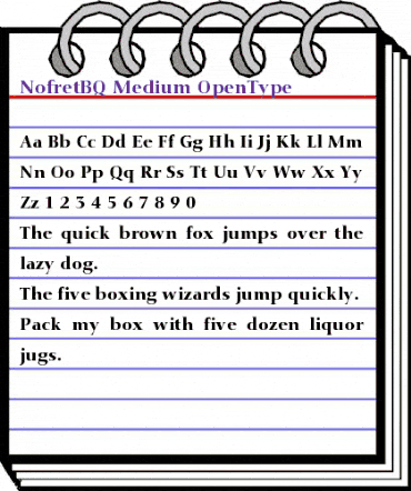 Nofret BQ Regular animated font preview