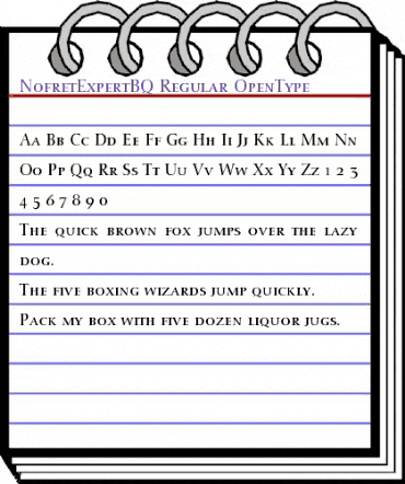 Nofret Expert BQ Regular animated font preview
