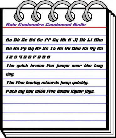 Nolo Contendre Condensed Italic Condensed Italic animated font preview Nolo Contendre Condensed Italic Condensed Italic animated font preview