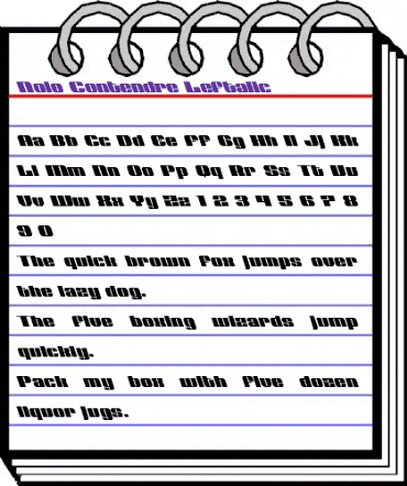 Nolo Contendre Leftalic Italic animated font preview Nolo Contendre Leftalic Italic animated font preview