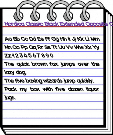 Nordica Plus NordicaClassicBkExtOpObl animated font preview
