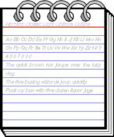 Nordica Plus NordicaClassicLightOblOl animated font preview