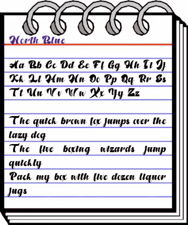 North Blue Regular animated font preview North Blue Regular animated font preview