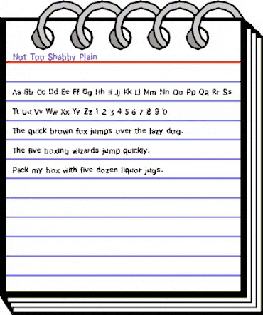 Not Too Shabby Plain Regular animated font preview Not Too Shabby Plain Regular animated font preview