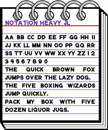 Notation Heavy JL Regular animated font preview Notation Heavy JL Regular animated font preview