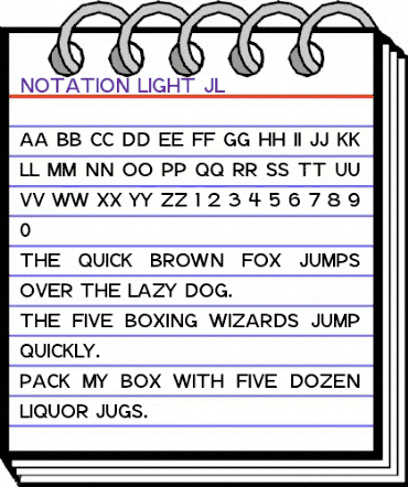 Notation Light JL Regular animated font preview Notation Light JL Regular animated font preview