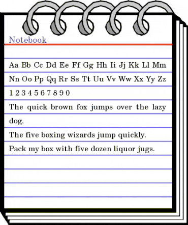 Notebook Regular animated font preview