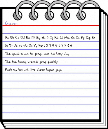 Notepen Medium animated font preview