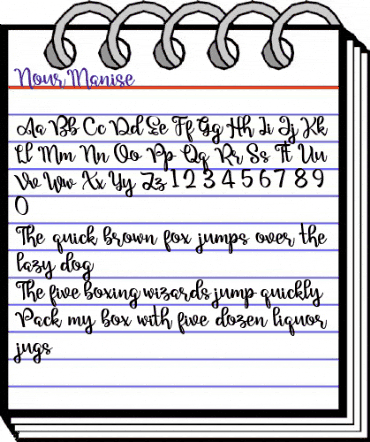 Nour Manise Regular animated font preview Nour Manise Regular animated font preview