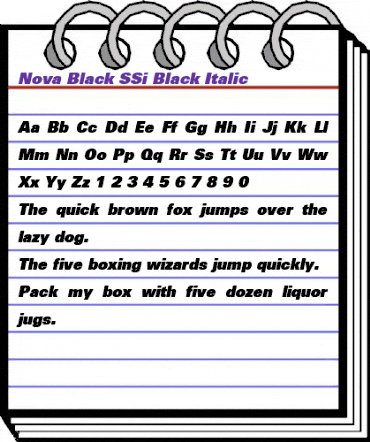 Nova Black SSi Black Italic animated font preview Nova Black SSi Black Italic animated font preview