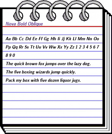 Nova Bold Oblique animated font preview