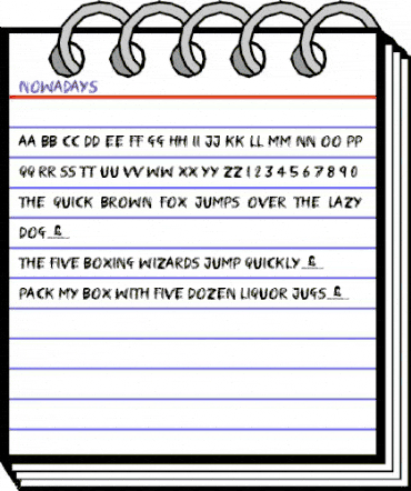 Nowadays Regular animated font preview Nowadays Regular animated font preview
