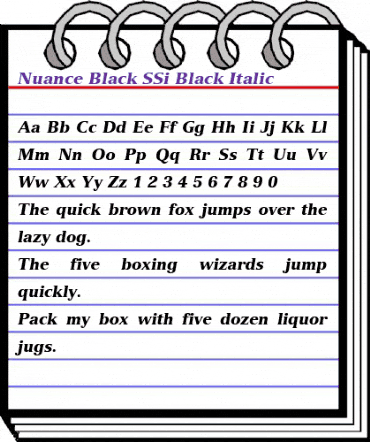Nuance Black SSi Black Italic animated font preview Nuance Black SSi Black Italic animated font preview