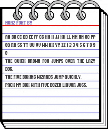 NUAZ Regular animated font preview