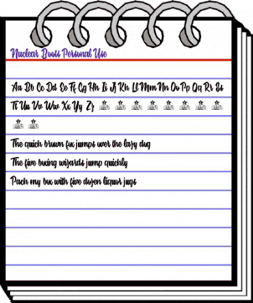 Nuclear Boots Personal Use Regular animated font preview