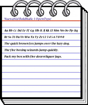 Nueva Std Bold Italic animated font preview Nueva Std Bold Italic animated font preview