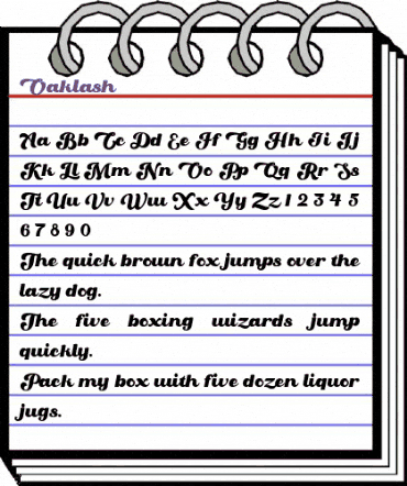 Oaklash Regular animated font preview