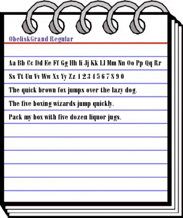 ObeliskGrand Regular animated font preview ObeliskGrand Regular animated font preview