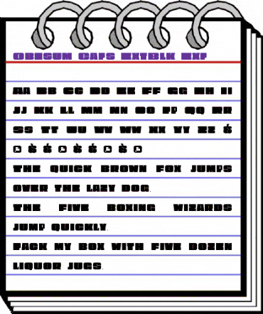 Obesum Caps ExtBlk Exp Regular animated font preview