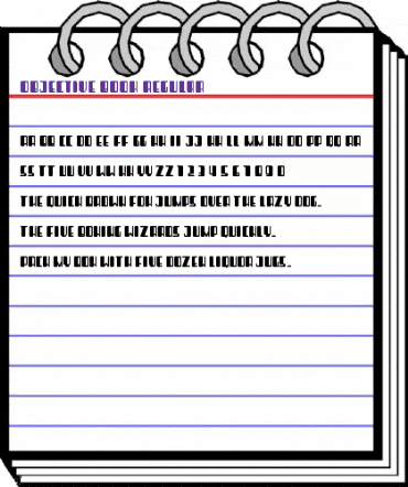 Objective Book Regular animated font preview