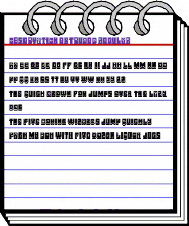 Observation Extruded Regular animated font preview Observation Extruded Regular animated font preview