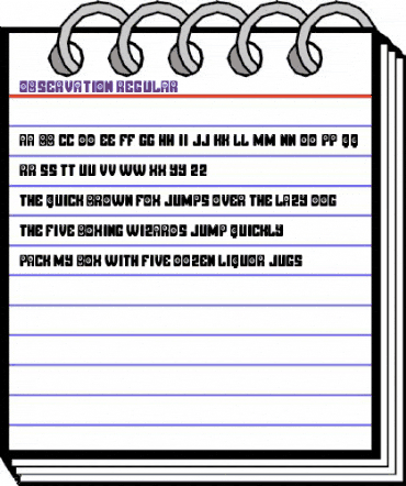 Observation Regular animated font preview