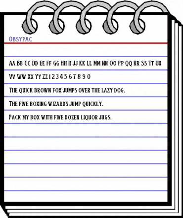 Obsypac Regular animated font preview